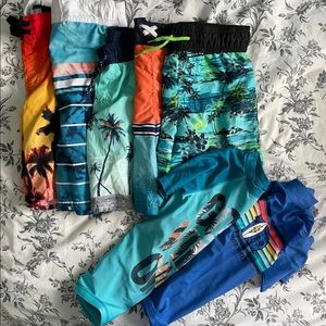 Swim shorts and tops size medium (7-8)